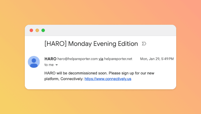 HARO Decommission Message