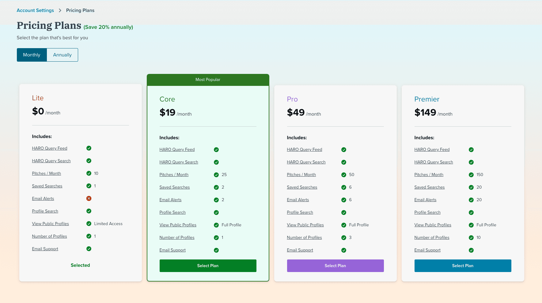 Connectively Pricing Plan