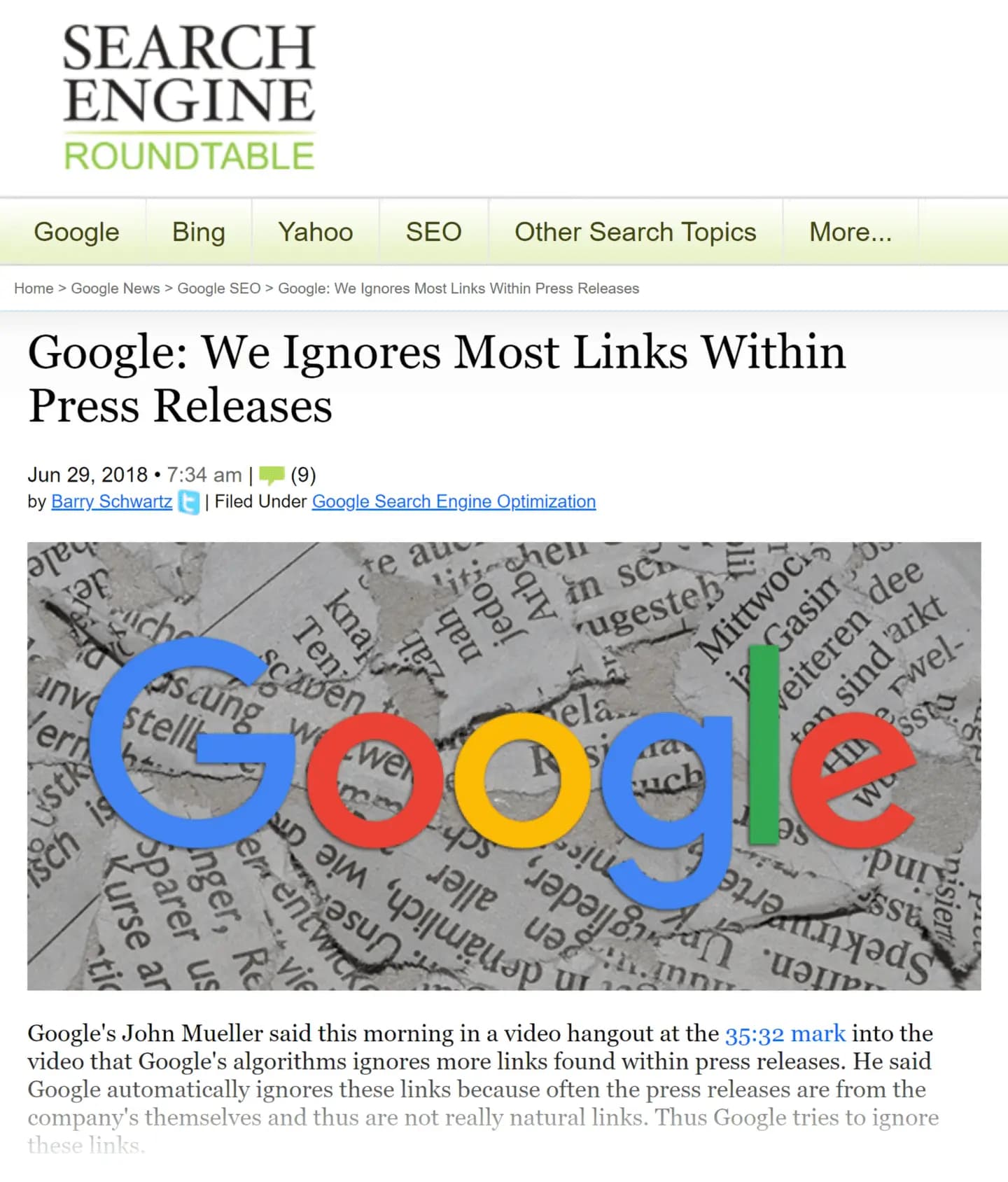 SEO link building for Google