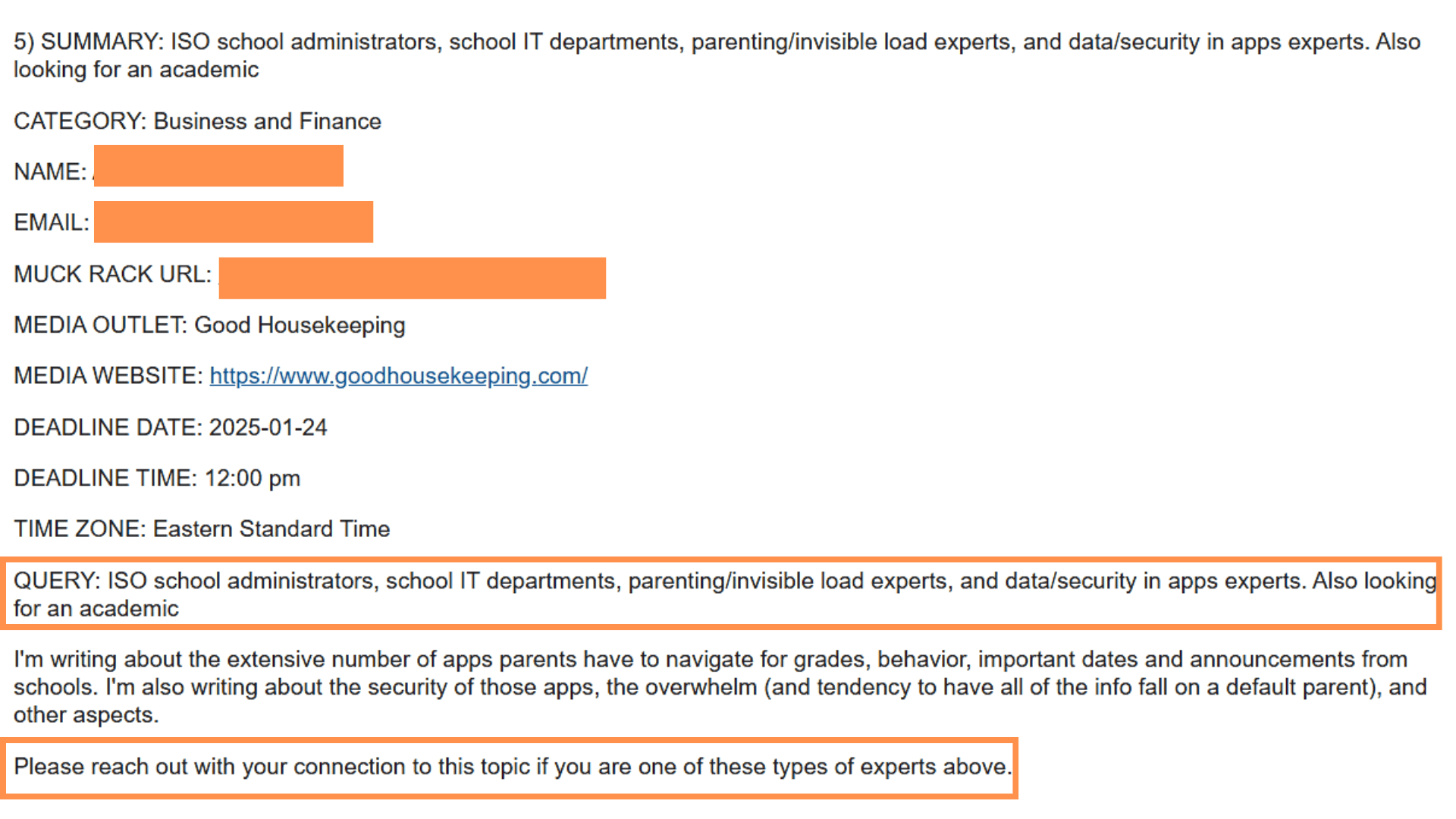 Query & Expertise Relevancy
