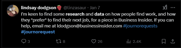 Research and Data Journo Request Sample